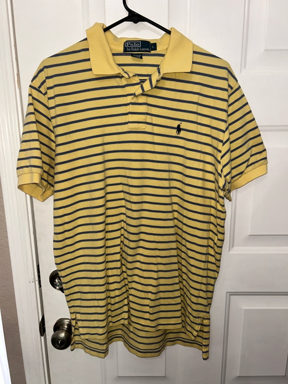 Polo by Ralph Lauren Yellow and Ligh Blue Striped Polo Shirt